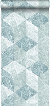 Origin Wallcoverings behang 3D marmer motief ijsblauw - 347320 - 53 cm x 10,05 m