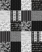 ESTAhome patchwork behang Parijs zwart en wit - 156809 - 20 behangtegels van 53 x 53 cm