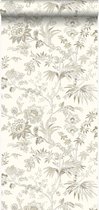 Origin behang bloemen beige - 326124 - 53 cm x 10,05 m