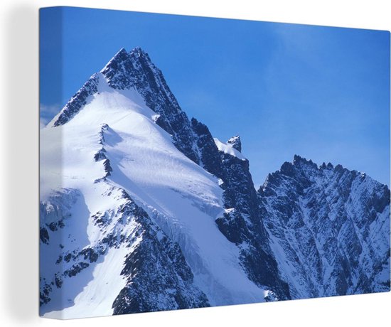 Canvas Schilderij De Oostenrijkse Grossglockner met bergen in Europa - 60x40 cm - Wanddecoratie