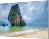 HalloFrame - Schilderij - Phra Nang Beach Thailand Akoestisch - Zwart - 210 X 140 Cm