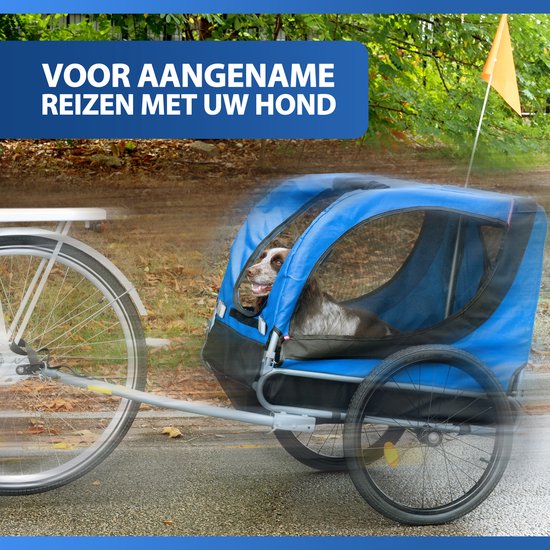 Bicycle Gear Hondenfietskar – Blauw – 40kg – Met Regenhoes & Reflectoren