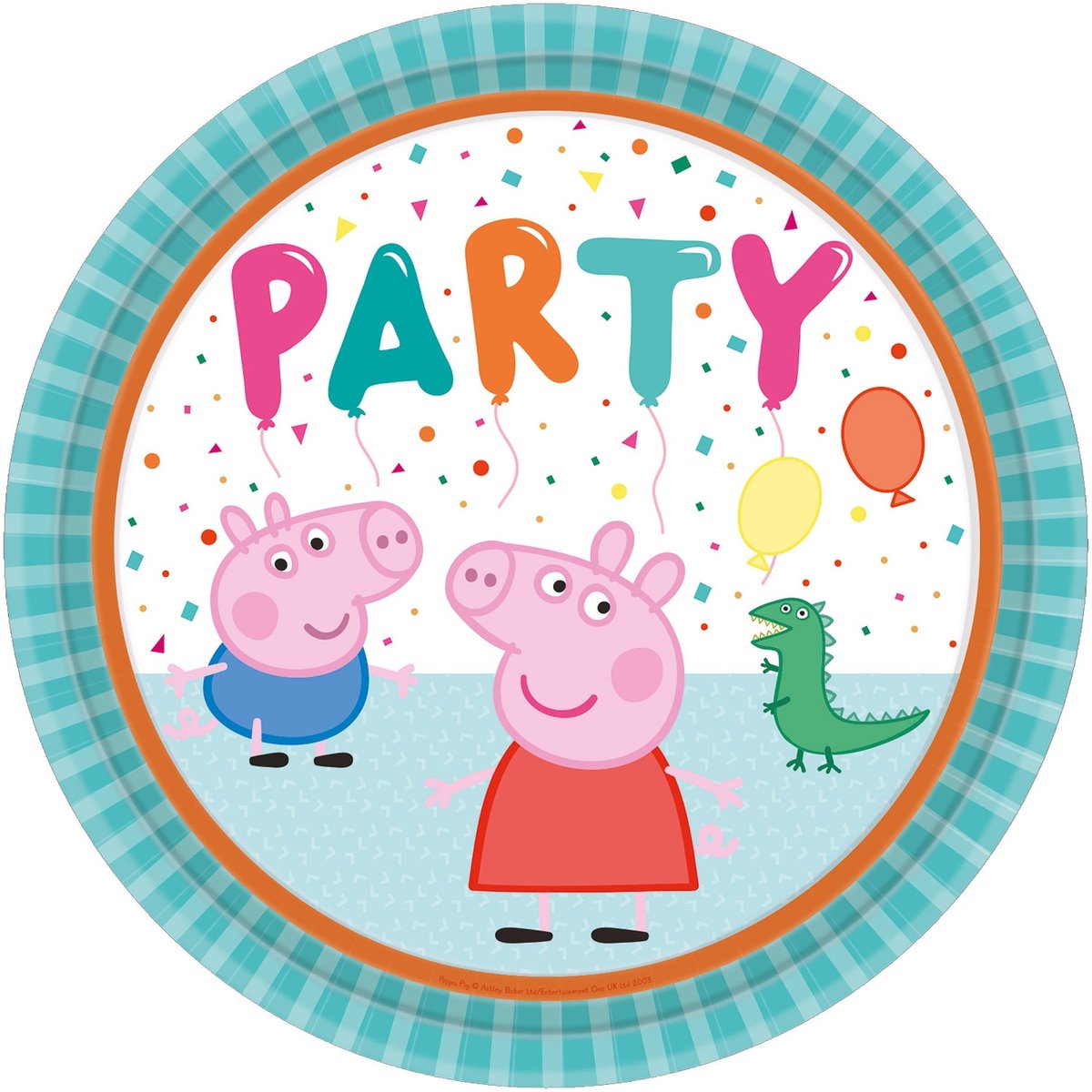 Amscan kartonnen feest bordjes Peppa Pig 23 Cm 8 Stuks
