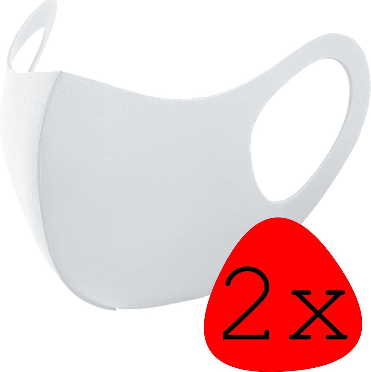 Wasbaar Mondkapje Wit Wasbaar Mondmasker Elastisch Mondkapjes - 2 stuks
