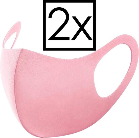 Mondkapje Wasbaar Universeel Mondmasker Wasbaar Niet Medisch Roze - 2x