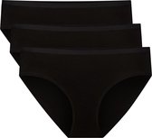 Comfortabel & Zijdezacht Bamboo Basics Mila - Bamboe Hip Slips (Multipack 3 stuks) Dames - Onderbroek - Ondergoed - Zwart - XL