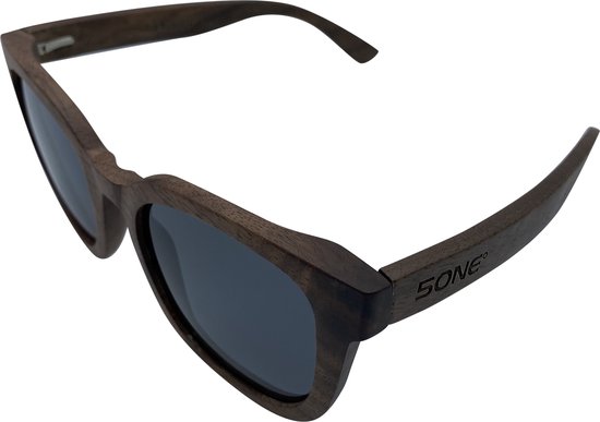 5one® Rome Walnut zonnebril met grijze lens - houten dames zonnebril van 5one® — afbeelding 2