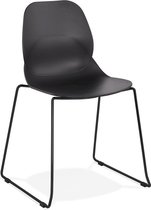 Alterego Zwarte design stoel 'NUMERIK' met poten van zwart metaal