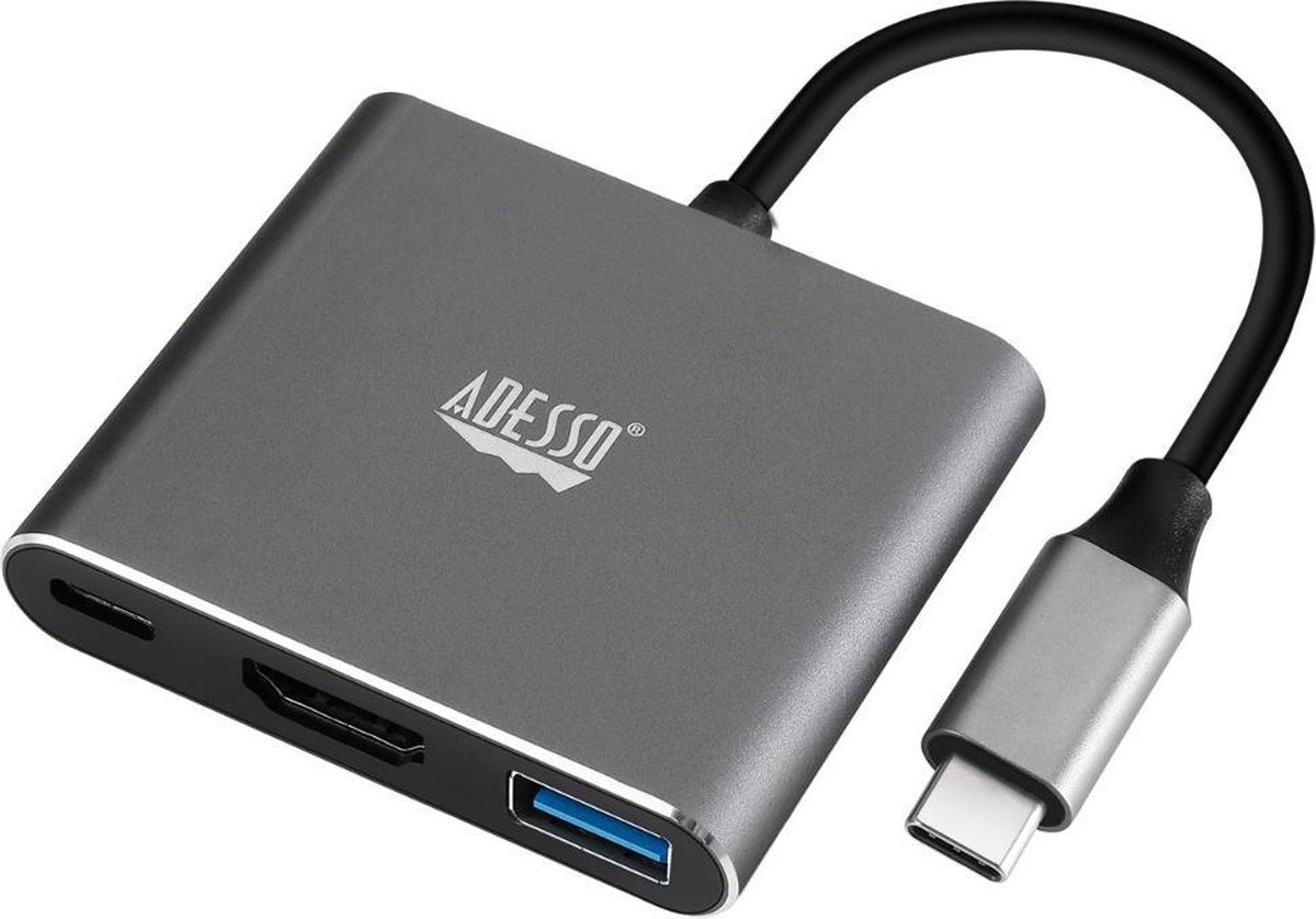 Adesso 3-in-1 USB-C hub voor laptop