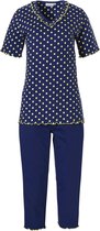 Pastunette dames shortama 3/4 broek - Yellow dots  - 44  - Blauw