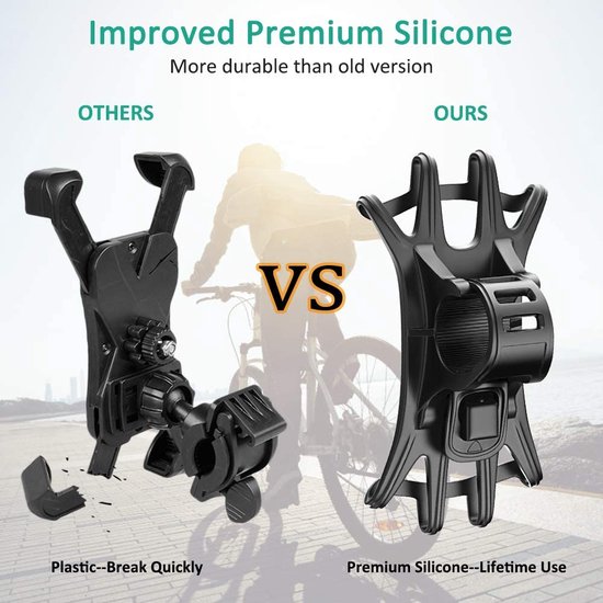 Support de guidon de vélo en silicone Dovon pour VTT et moto - Compatible avec : iPhone 11 Pro| Porte-vélos | Support de téléphone de vélo | Support | Support Vélo Téléphone | porte-vélo