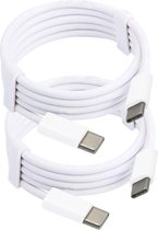 MMOBIEL 2x USB - C naar USB - C Oplaad Kabel 2 meter Wit - voor Telefoon / Tablet / Laptop