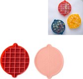 Lemon Shape Ice Grid Food Siliconen Ice Cube Mold Voedingssupplement Ice Box met deksel (rood)