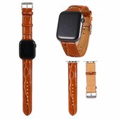 Voor Apple Watch Series 5 & 4 40 mm / 3 & 2 & 1 38 mm krokodiltextuur lederen polsband (bruin)