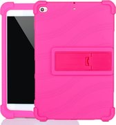 Voor iPad mini 5/4 tablet-pc siliconen beschermhoes met onzichtbare beugel (roze rood)