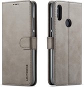 LC.IMEEKE voor Xiaomi Redmi 7 kalfsleer Horizontale flip lederen tas, met houder & kaartsleuven & portemonnee (grijs)