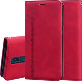 Voor Xiaomi Redmi 8 Frosted Business Magnetische horizontale flip PU lederen tas met houder en kaartsleuf en lanyard (rood)