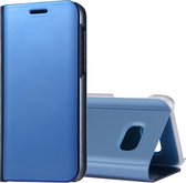 Voor Galaxy A7 (2017) / A720 Galvaniserende spiegel Horizontale flip lederen tas met houder (blauw)