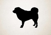 Silhouette hond - Tibetan Mastif - Tibetaanse Mastif - M - 60x75cm - Zwart - wanddecoratie