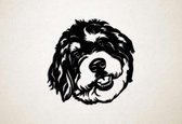 Wanddecoratie - Hond - Bernedoodle 2 - L - 75x76cm - Zwart - muurdecoratie - Line Art