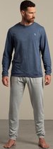Eskimo heren tricot pyjama - home sweet home  - S  - Blauw