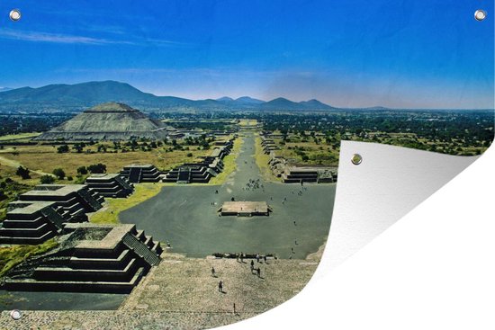 Muurdecoratie Teotihuacan fotoprint Mexico - 180x120 cm - Tuinposter - Tuindoek - Buitenposter