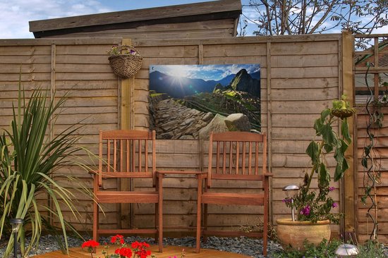 Rayon de soleil du soir sur le jardin du Machu Picchu Pérou affiche 60x40 cm - petit - Toile de jardin / Toile d'extérieur / Peintures pour l'extérieur (décoration de jardin)