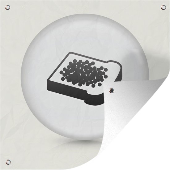 Onderzetters Voor Glazen - Rond - Tekening In Een Rondje Van Kaviaar Op Brood 10x10 Cm 6 Stuks