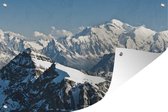 Tuinposters buiten De hoogste berg van Europa de Mont Blanc met vele witte bergtoppen - 90x60 cm - Tuindoek - Buitenposter