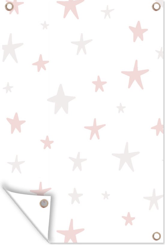 Muurdecoratie Sterren - Pastel - Design - Jongens - Meisjes - Baby - Kindje - 120x180 cm - Tuinposter - Tuindoek - Buitenposter