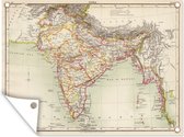 Muurdecoratie buiten Illustratie van een historische kaart van India - 160x120 cm - Tuindoek - Buitenposter