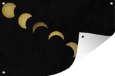 Tuindecoratie Verschillende stadia van een eclips - 60x40 cm - Tuinposter - Tuindoek - Buitenposter