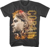 Kurt Cobain - Coloured Side View Heren T-shirt - S - Zwart