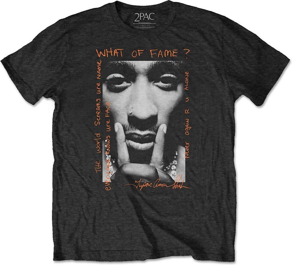 Tupac - What Of Fame? Heren T-shirt - M - Zwart