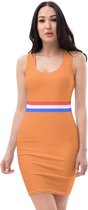 Oranje Jurkje Nederland - EK Voetbal 2021 Jurk - EK Dames Kleding - Donker met Vlag - Maat M