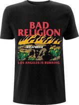 Bad Religion Heren Tshirt -L- Burning Black Zwart