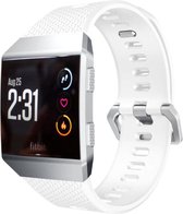 Siliconen Smartwatch bandje - Geschikt voor  Fitbit Ionic siliconen bandje - wit - Maat: L - Horlogeband / Polsband / Armband