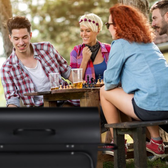 houtskool bbq - met deksel - verstelbare beluchting - stabiel - 96,5 x 103 x 64,5 cm - zwart van BluMill — afbeelding 2