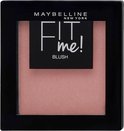 Maybelline Fit Me Blush 15 Nude, een perzikroze blush met een matte finish.