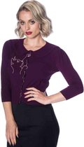 Dancing Days Cardigan -XL- CAT SCALLOP COLLAR Paars