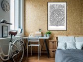Artgeist - Schilderij - City Map: Paris - Multicolor - 20 X 30 Cm