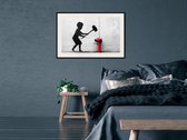 Artgeist - Schilderij - Banksy: Hammer Boy - Multicolor - 60 X 40 Cm