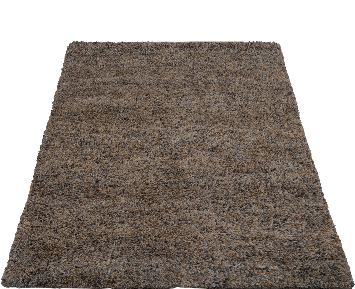 Veer Carpets Vloerkleed Zumba Green 18 - 160 x 230 cm - Hoogpolig Wollen Design Vloerkleed Groen