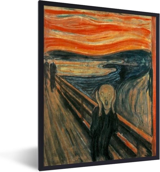 Fotolijst incl. Poster - De schreeuw - Edvard Munch - 30x40 cm - Posterlijst