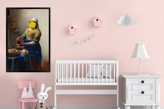 Fotolijst incl. Poster - Melkmeisje - Johannes Vermeer - Verf - 80x120 cm - Posterlijst - PosterMonkey