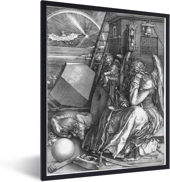 Fotolijst incl. Poster - Melencolia- schilderij van Albrecht Dürer - 60x80 cm - Posterlijst