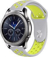 Siliconen Smartwatch bandje - Geschikt voor  Samsung Gear S3 sport band - grijs/geel - Horlogeband / Polsband / Armband