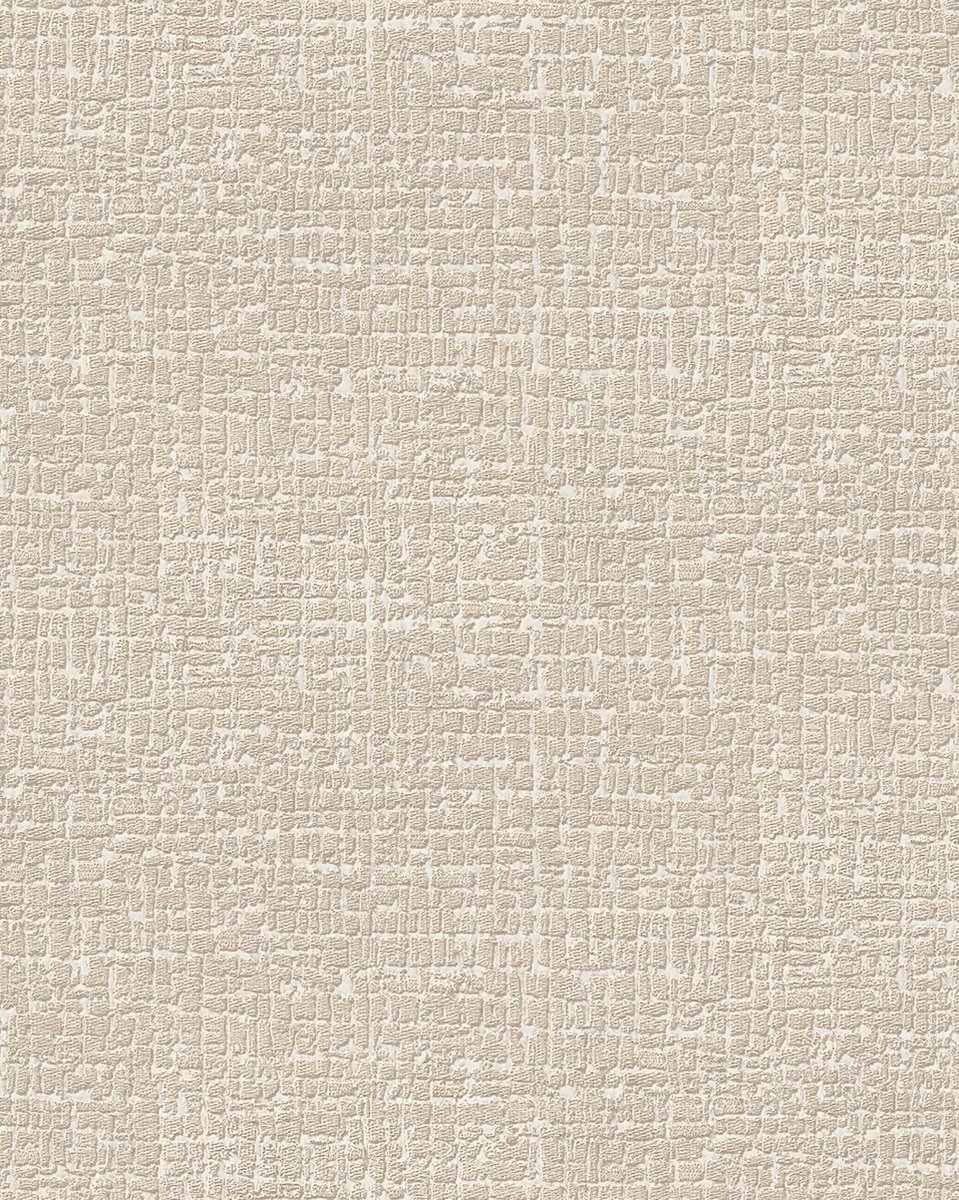 Ton sur ton behang Profhome DE120102-DI vliesbehang hardvinyl warmdruk in reliëf gestempeld tun sur ton mat crème 5,33 m2