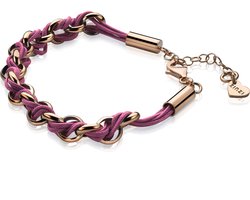 ZINZI zilveren jasseron armband rosé verguld rozepaars koord 18,5-21cm ZIA1035RP ZINZI zilveren jasseron armband rosé verguld rozepaars koord 18,5-21cm ZIA1035RP