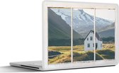 Laptop sticker - 11.6 inch - Doorkijk - Huis - Berg - 30x21cm - Laptopstickers - Laptop skin - Cover